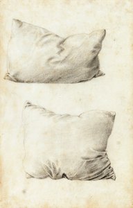 Studies of pillows by Edward Burne Jones